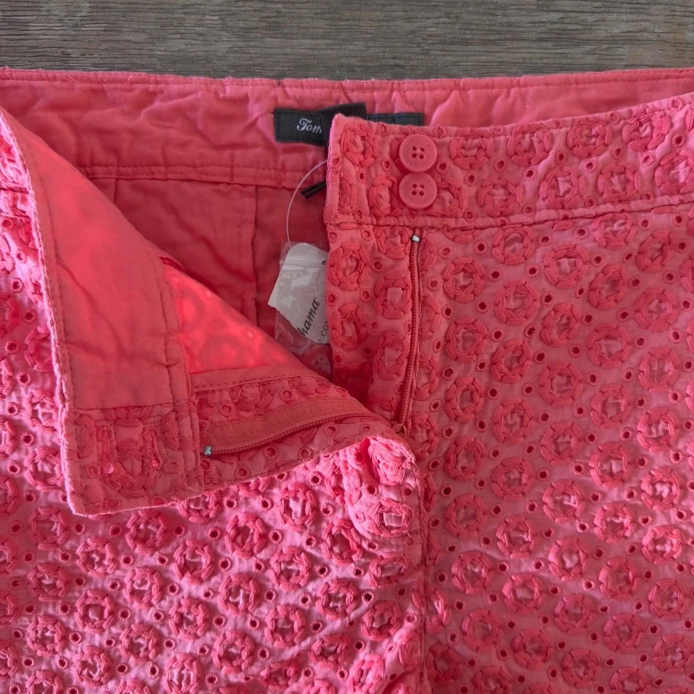 Tommy Bahama‎ Eugenia Eyelet Short-Coral-Women's Size 16-NWT-Fully Lined Cotton